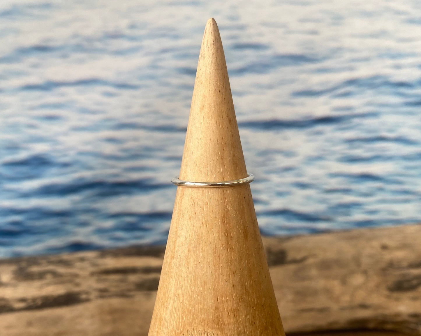 Simple Stacking Ring Set, 925 Sterling Silver 1.8mm Ring, Minimalist Ring Set, Hammered Ring, Shiny Ring, Handmade Ring Band