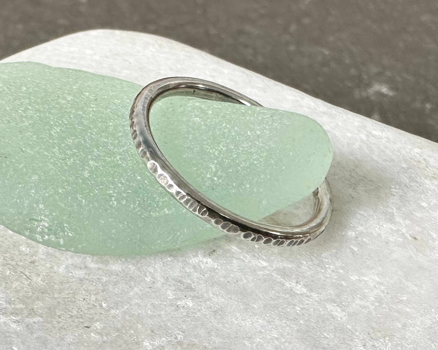 Oxodised 925 Sterling Silver Ring, Ripple Hammered Effect Minimalist Ring Band, 1.2mm, 1.5mm, 1.8mm, Oxodised Handmade Stacking Ring