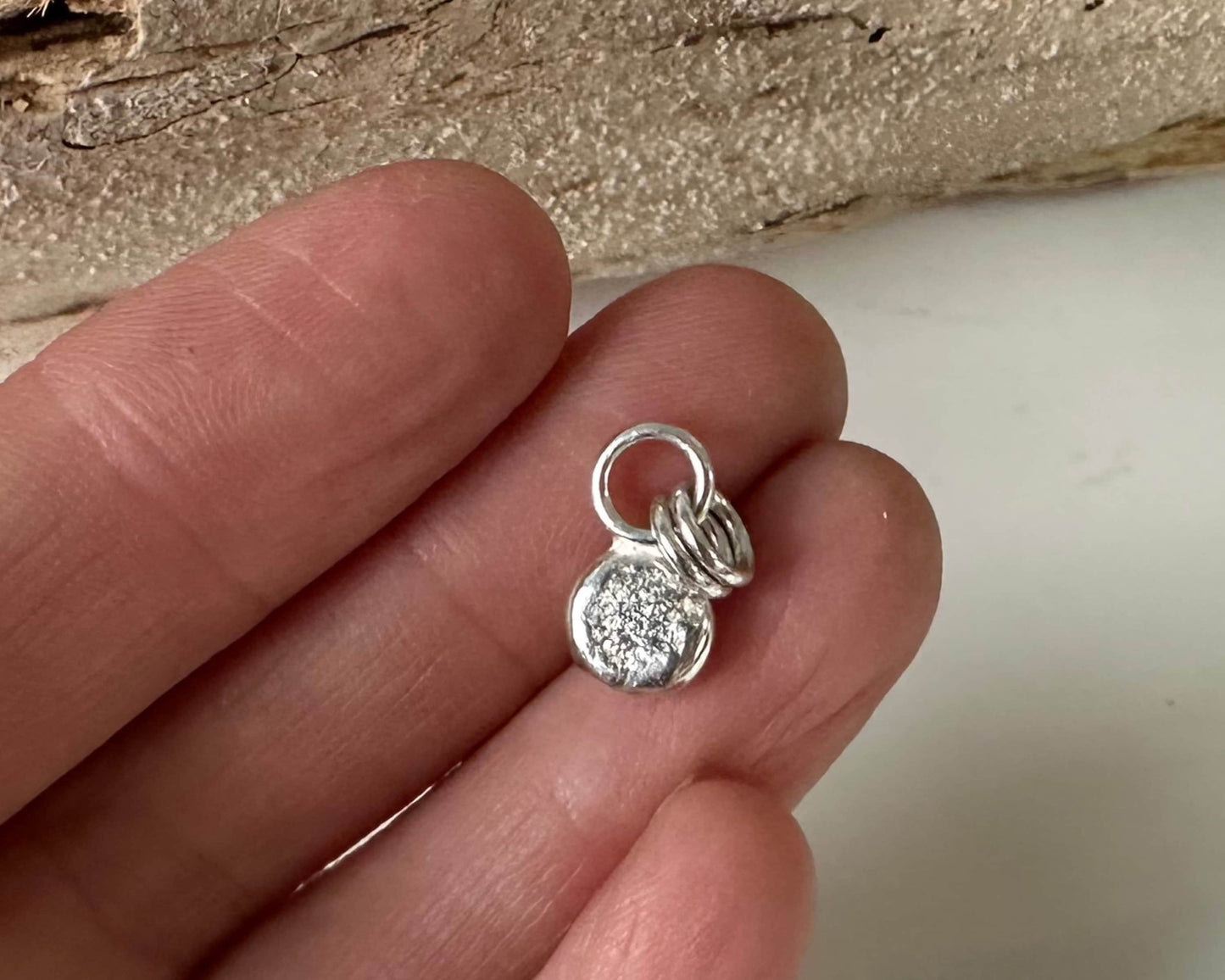 Sterling Silver Nugget Pendant, Freeform Sterling Silver Necklace, Handmade Sterling Silver Ball Pendant, 925 Blob, Bridesmaid Gift