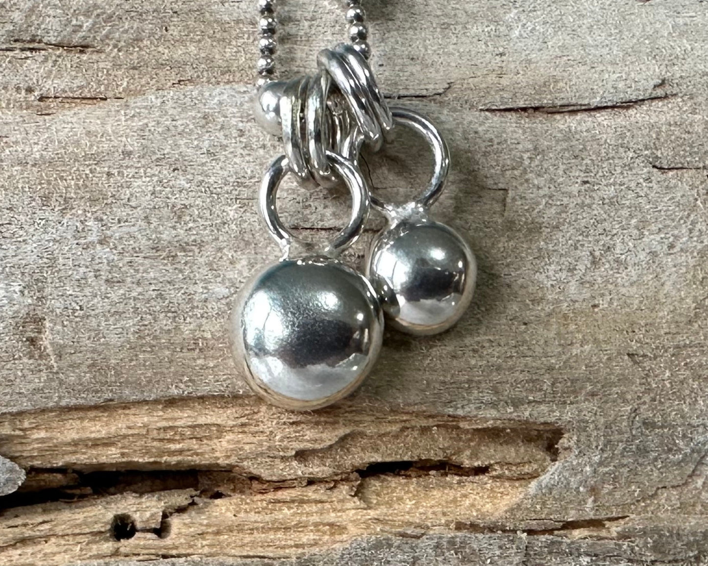 Sterling Silver Nugget Pendant, Freeform Sterling Silver Necklace, Handmade Sterling Silver Ball Pendant, 925 Blob, Bridesmaid Gift