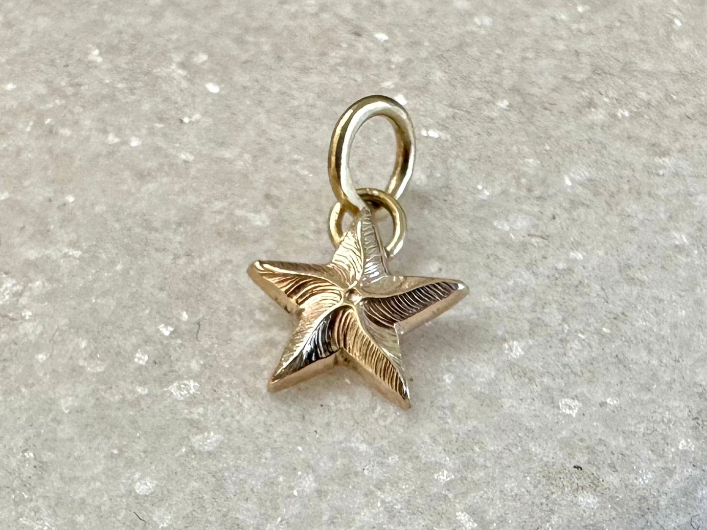 Solid 9ct gold Starfish pendant charm necklace, handmade from recycled 9ct gold, made to order