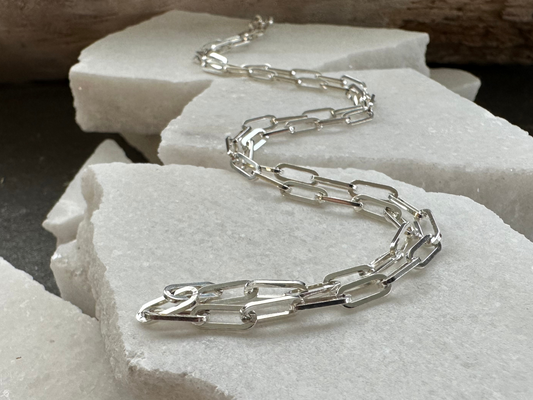 Sterling Silver Large Link Made to Measure Paperclip Layering Chain