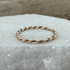 Hand Twisted Rope Ring - 9ct Yellow Gold & 9ct Rose Gold