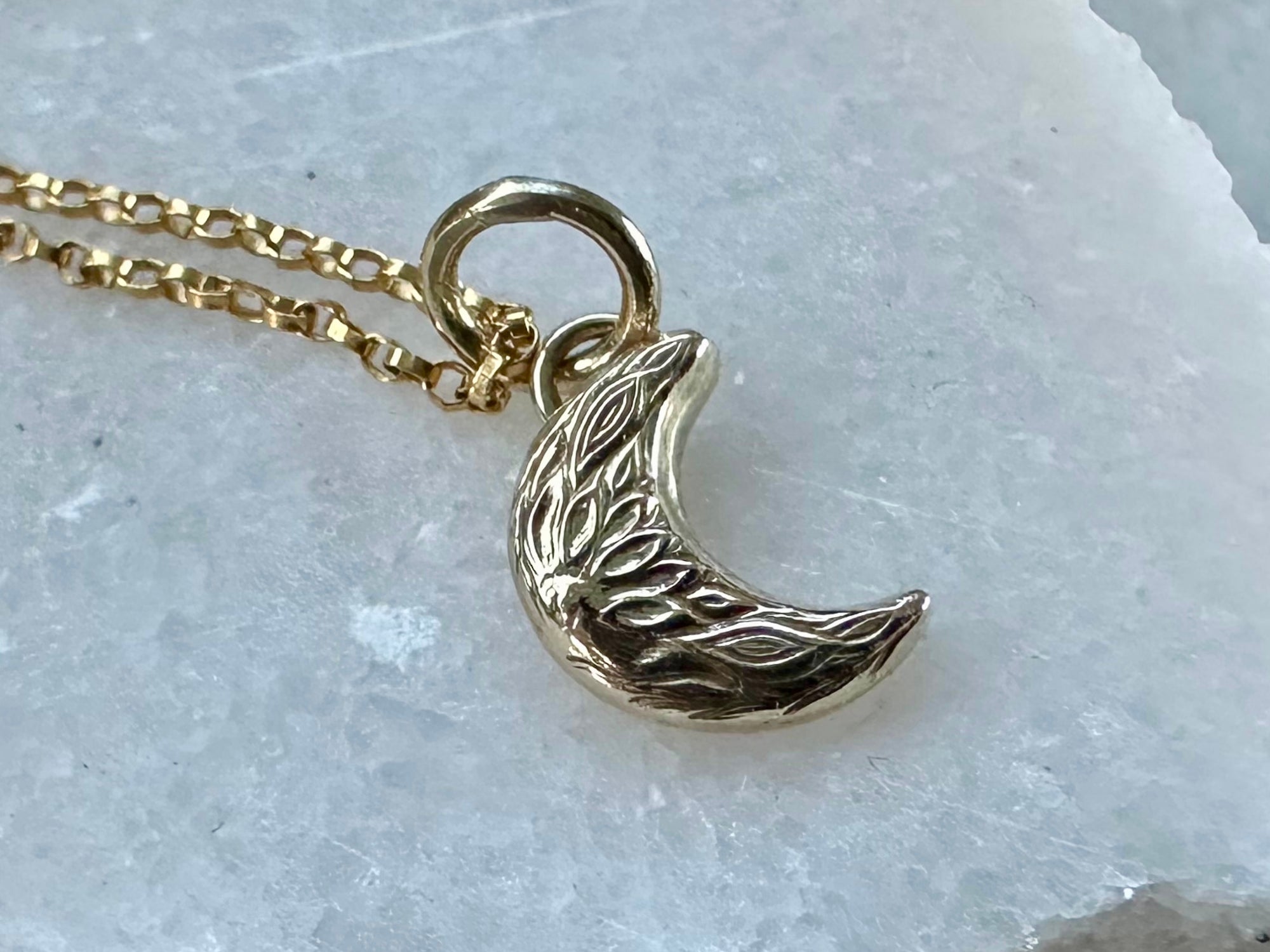 Solid 9ct gold Crescent Moon Charm