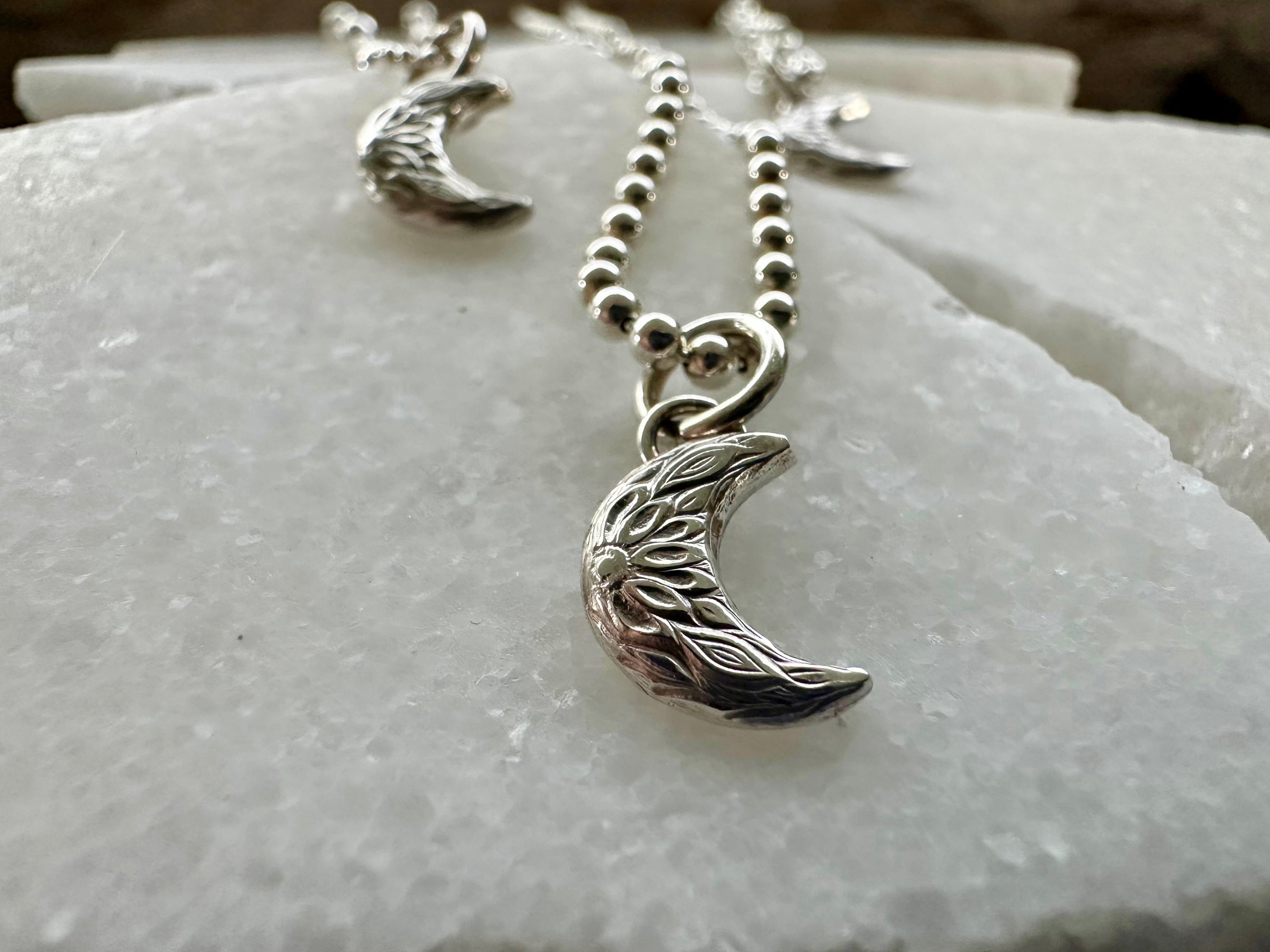 Sterling silver crescent moon on sale charm