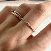 Solid 9ct Yellow Gold and Rose Gold Hand Twisted Rope Ring, Handmade Precious Metal Stacking Ring.