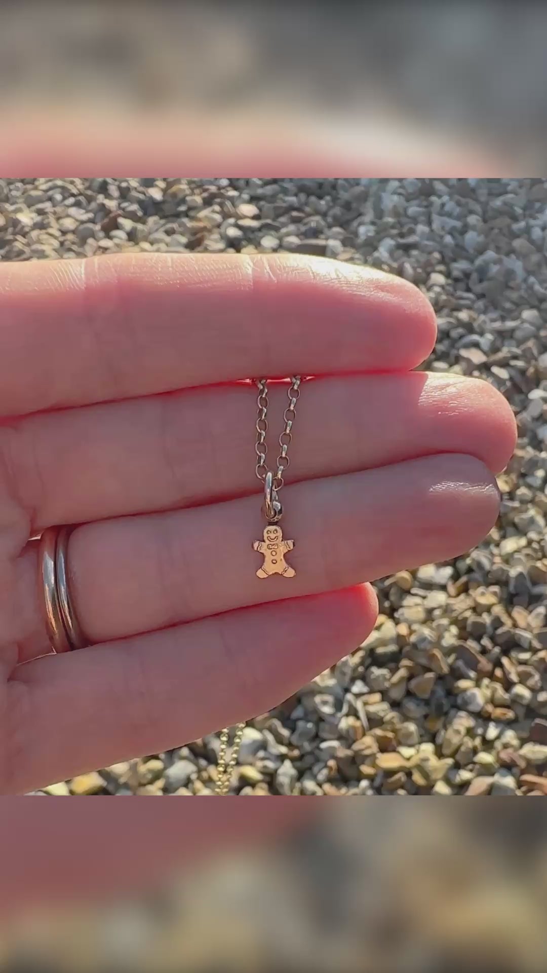 Solid Gold Ginger Bread Man Tiny Charm - Ready to Ship