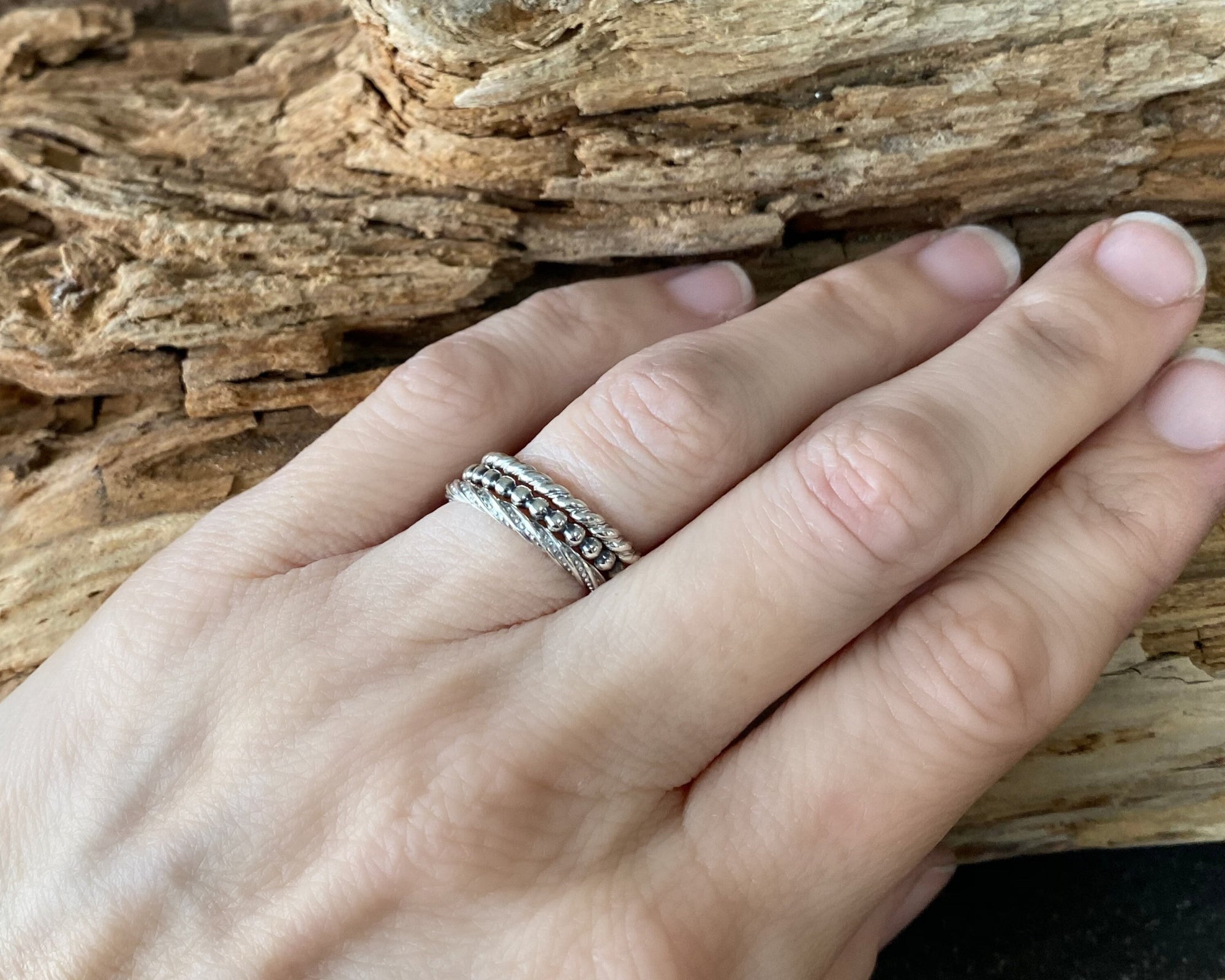 Bubble Stacking Ring, 925 Sterling Silver Beaded Stacking Ring, 1.5mm, 2mm, Stackable, Minimalist, Spacer, Thin Ring, Rustic