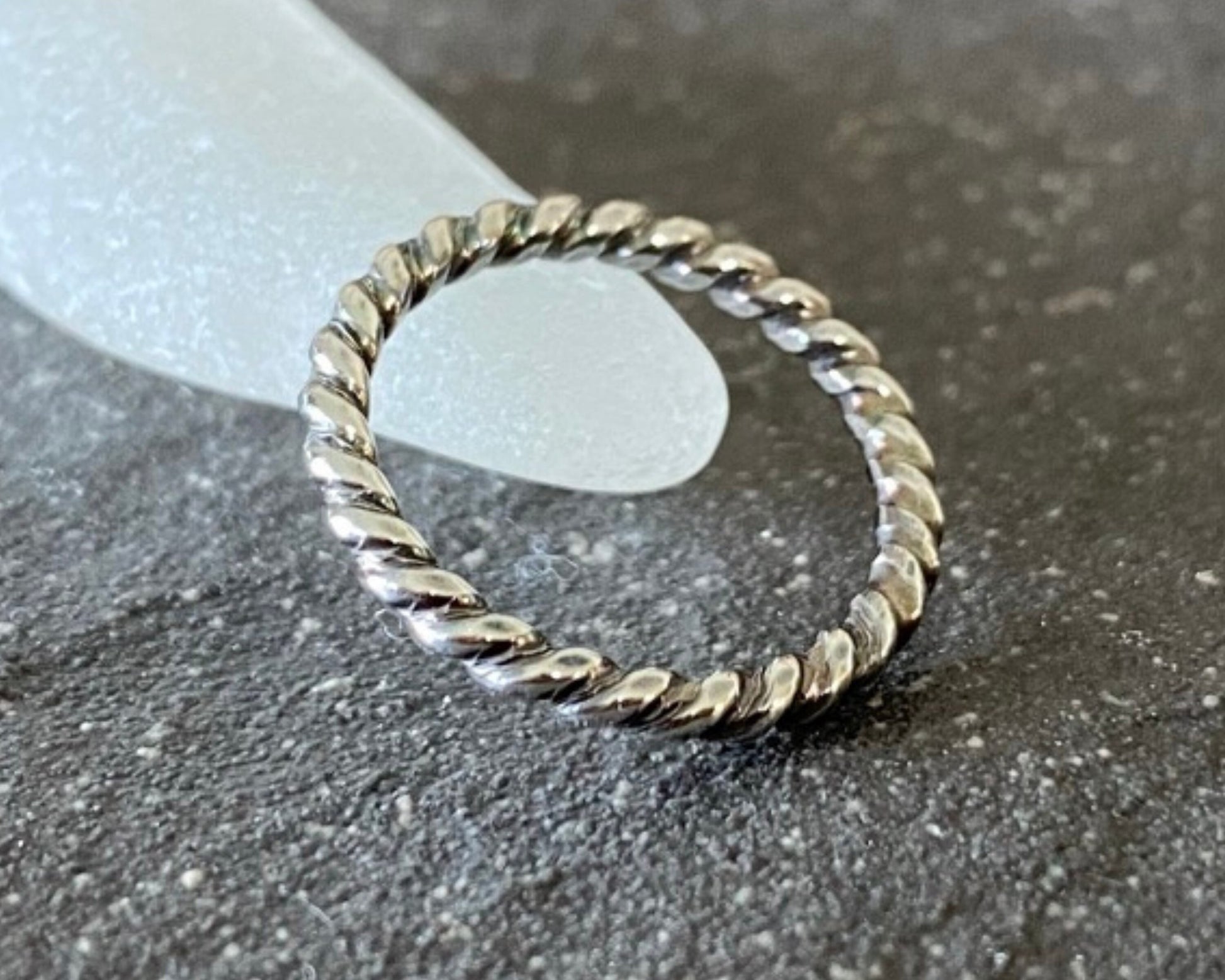925 Sterling Silver Twist Pattern Stackable Ring Band, Minimalist Ring, Rustic, Antique Silver, Patterned Twist Ring Band