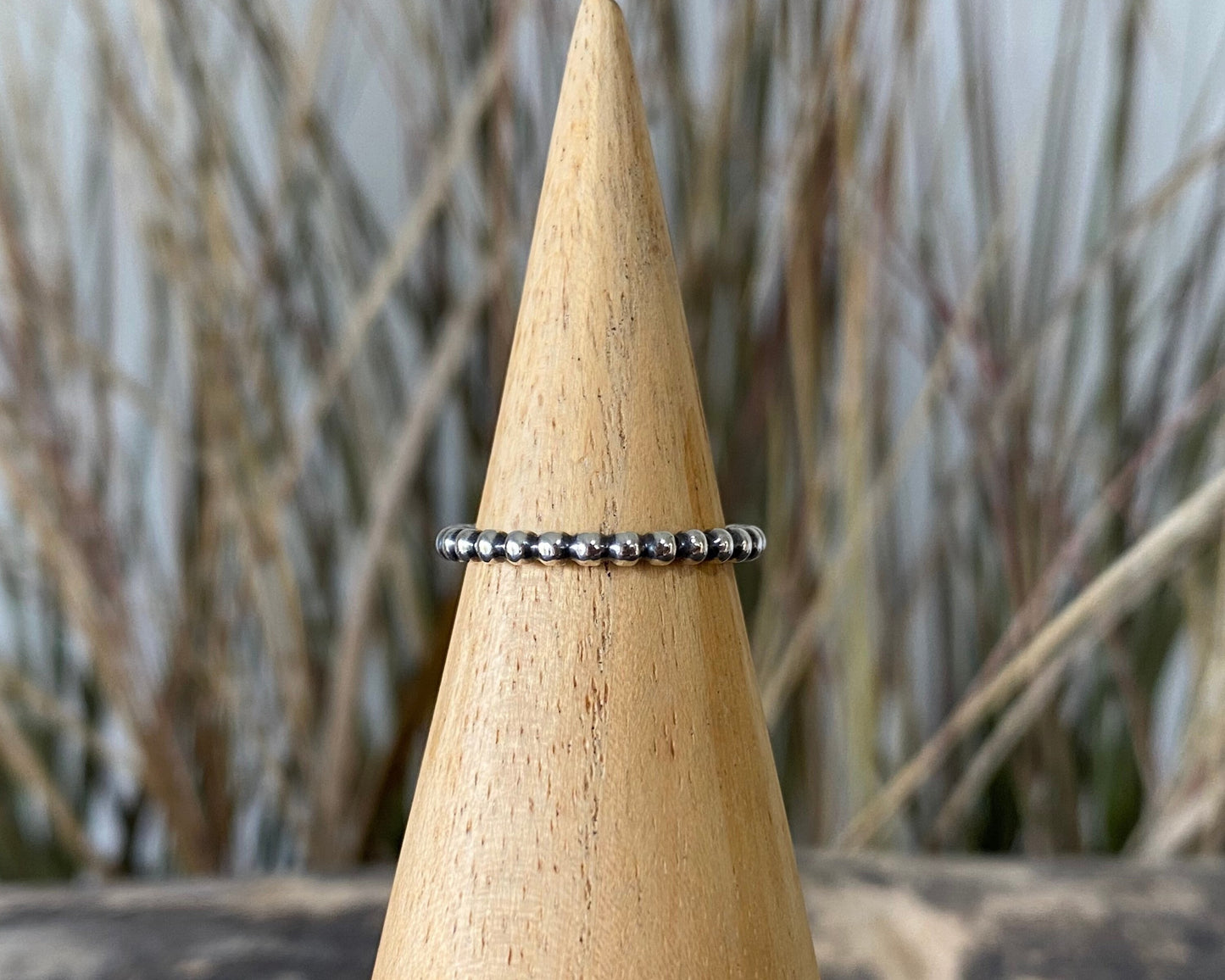 Bubble Stacking Ring, 925 Sterling Silver Beaded Stacking Ring, 1.5mm, 2mm, Stackable, Minimalist, Spacer, Thin Ring, Rustic