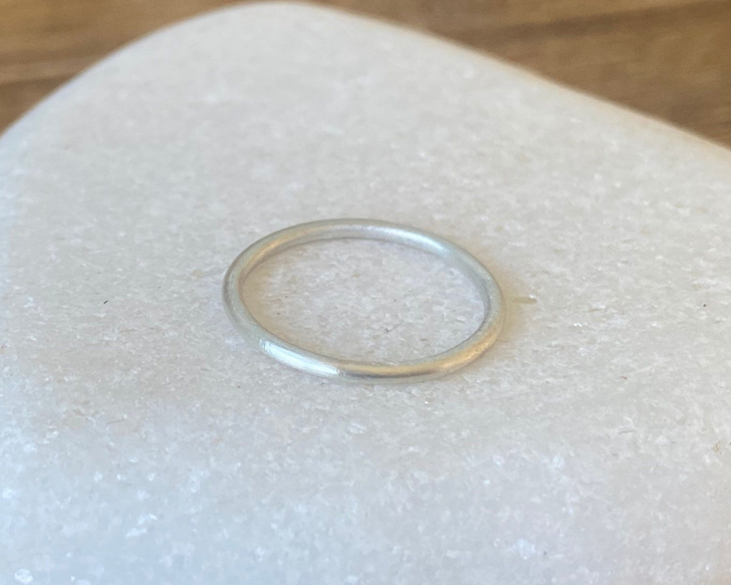 925 Sterling Silver Matte Effect Stacking Ring, 1.2mm, 1.5mm, 1.8mm Minimalist Ring Band, Handmade Skinny Stacking Ring