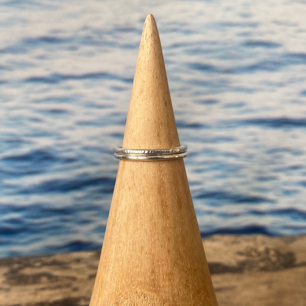 
                  
                    Simple Stacking Ring Set, 925 Sterling Silver 1.8mm Ring, Minimalist Ring Set, Hammered Ring, Shiny Ring, Handmade Ring Band
                  
                