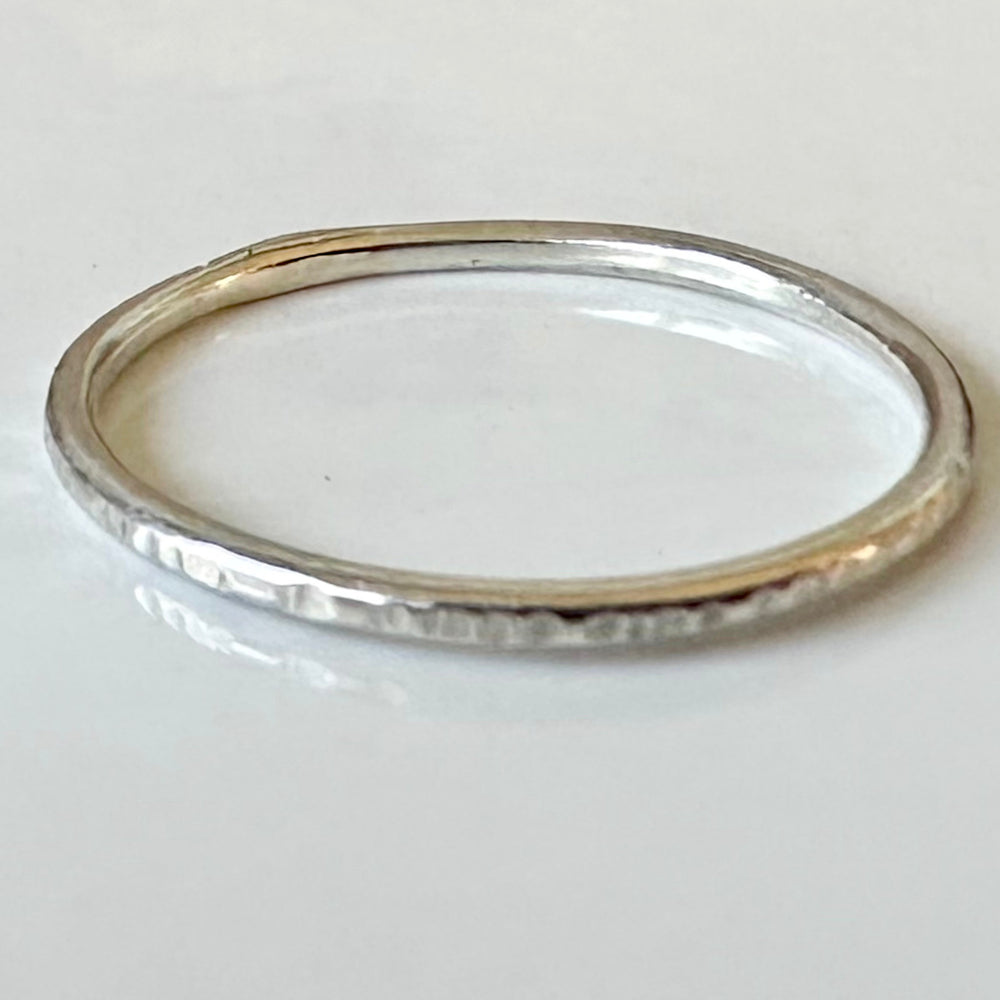 
                  
                    Gold Nugget on 1.2mm 925 sterling Silver Stacking Ring Set, Recycled Gold and Sterling Silver 1.2mm Skinny Minimalist Rings
                  
                
