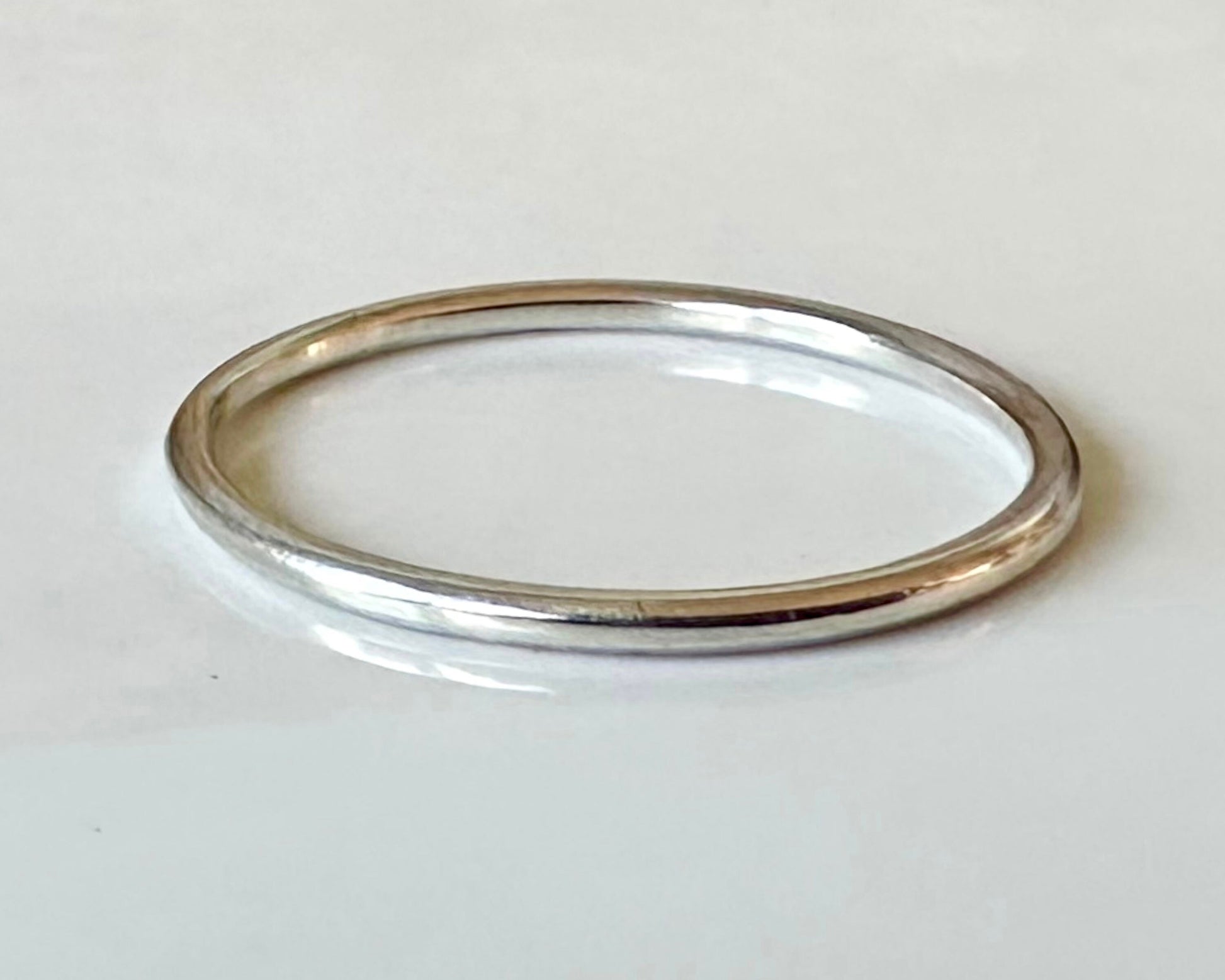 Solid 9ct Gold and 925 Sterling Silver Ring Set, Hallmarked 1.2mm, 1.5mm, 1.8mm Gold and Silver Plain Ring Band Set of Two