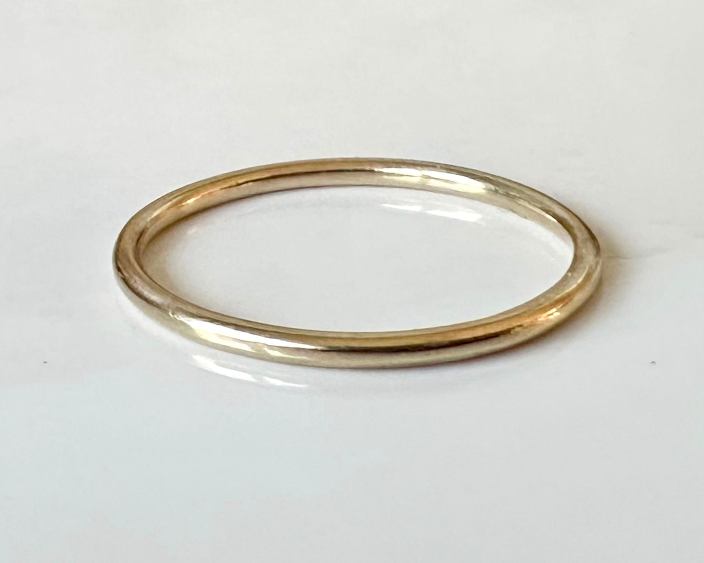 Solid 9ct Gold and 925 Sterling Silver Stacking Rings set, Hallmarked 1.2mm, 1.5m, 1.8mm Gold and Silver Ring Set of Four
