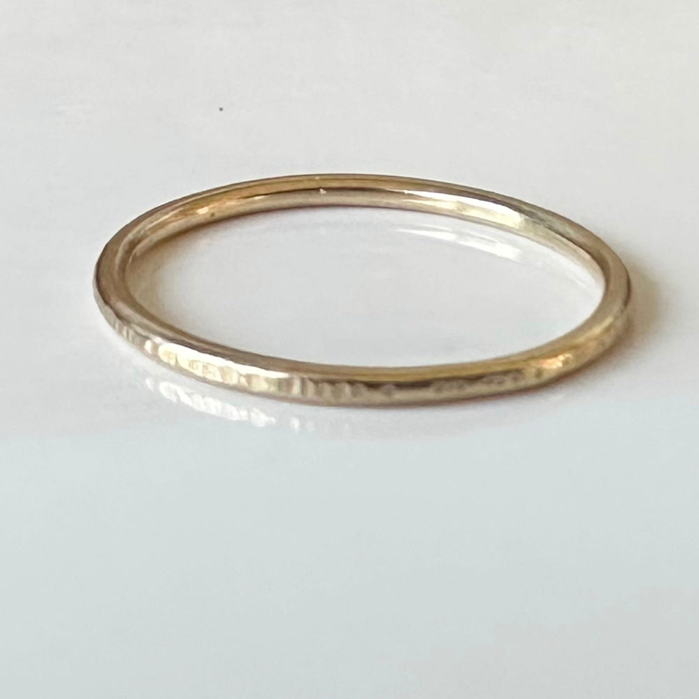 
                  
                    Solid 9ct Gold Ring, 1.2mm, 1.5mm, 1.8mm, Ripple Hammered Minimalist Ring, Hallmarked Handmade Gold Stacking Ring, Custom Wedding Ring
                  
                