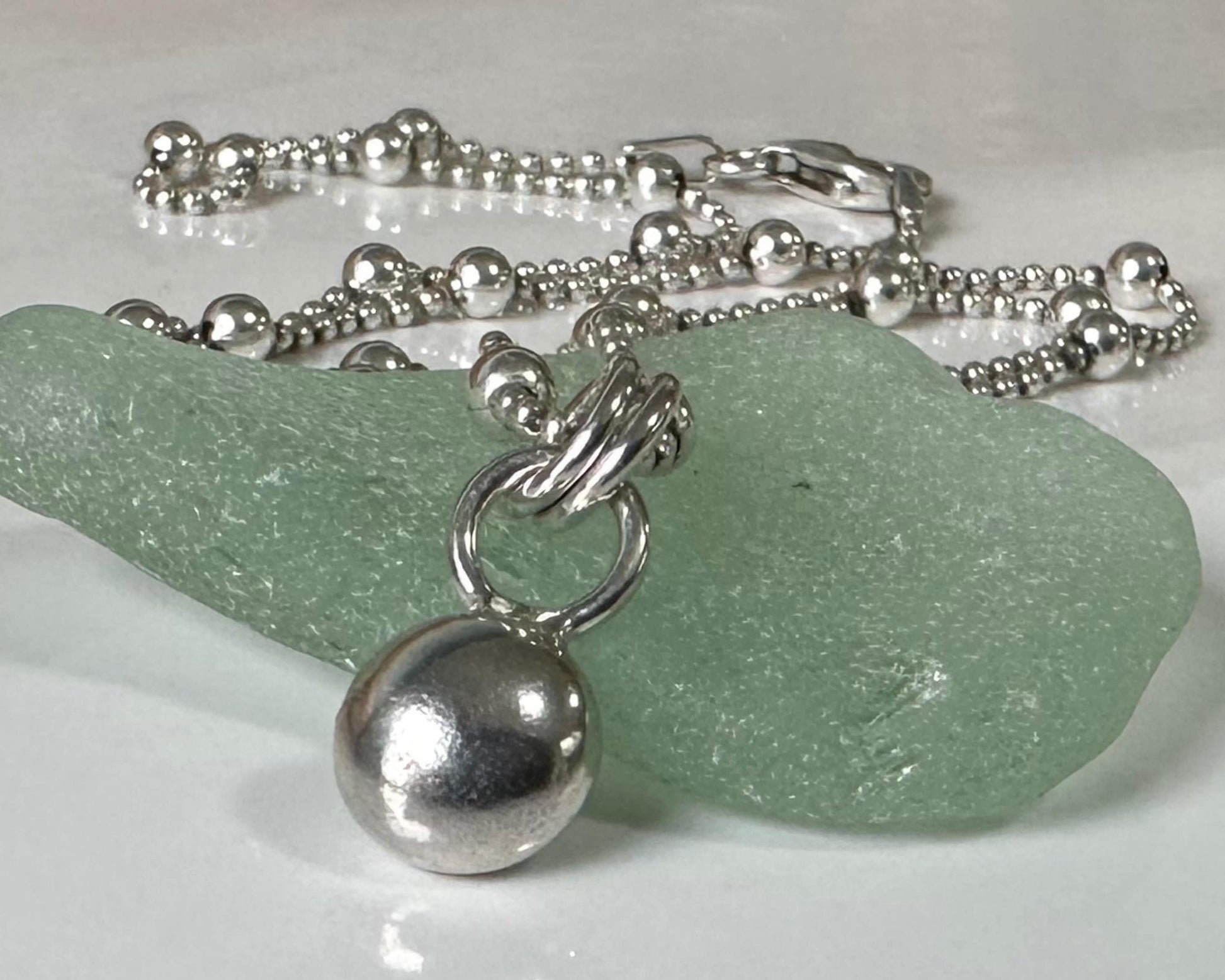 Sterling Silver Nugget Pendant, Freeform Sterling Silver Necklace, Handmade Sterling Silver Ball Pendant, 925 Blob, Bridesmaid Gift
