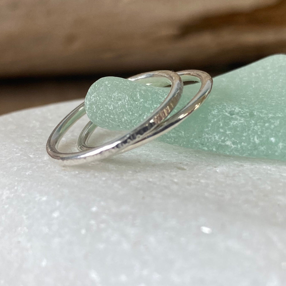 Simple Stacking Ring Set, 925 Sterling Silver 1.8mm Ring, Minimalist Ring Set, Hammered Ring, Shiny Ring, Handmade Ring Band