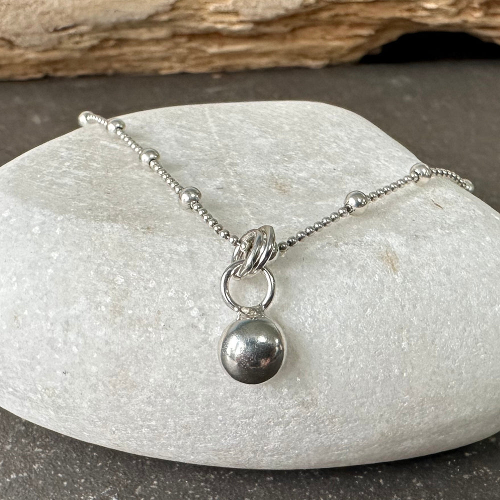 
                  
                    Sterling Silver Nugget Pendant, Freeform Sterling Silver Necklace, Handmade Sterling Silver Ball Pendant, 925 Blob, Bridesmaid Gift
                  
                