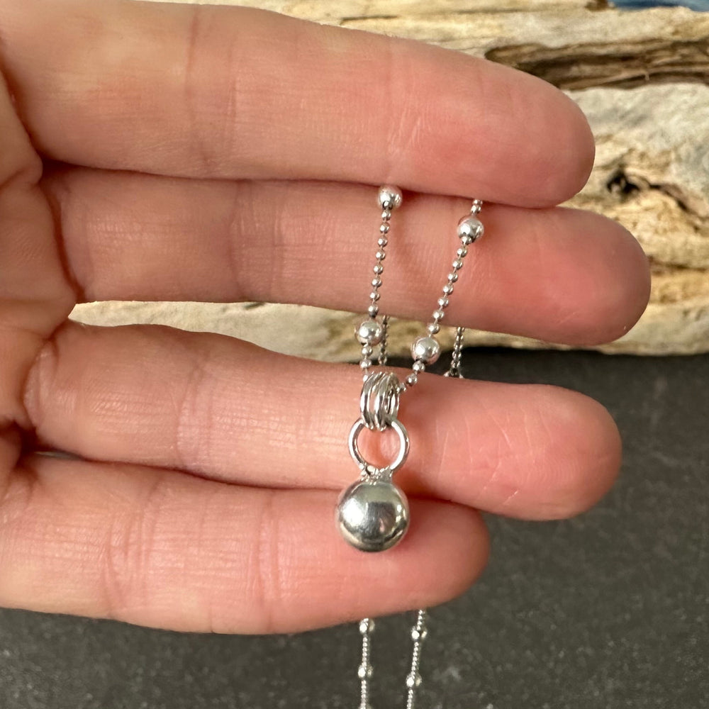 
                  
                    Sterling Silver Nugget Pendant, Freeform Sterling Silver Necklace, Handmade Sterling Silver Ball Pendant, 925 Blob, Bridesmaid Gift
                  
                