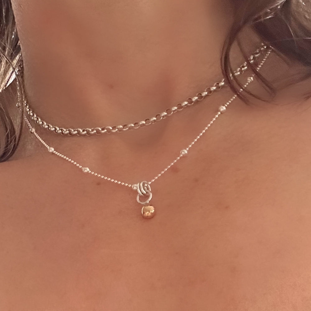 
                  
                    9ct Gold Nugget Pendant, Freeform Gold and Sterling Silver Necklace, Handmade Gold Ball Pendant, Solid Gold Blob, Bridesmaid Gift
                  
                