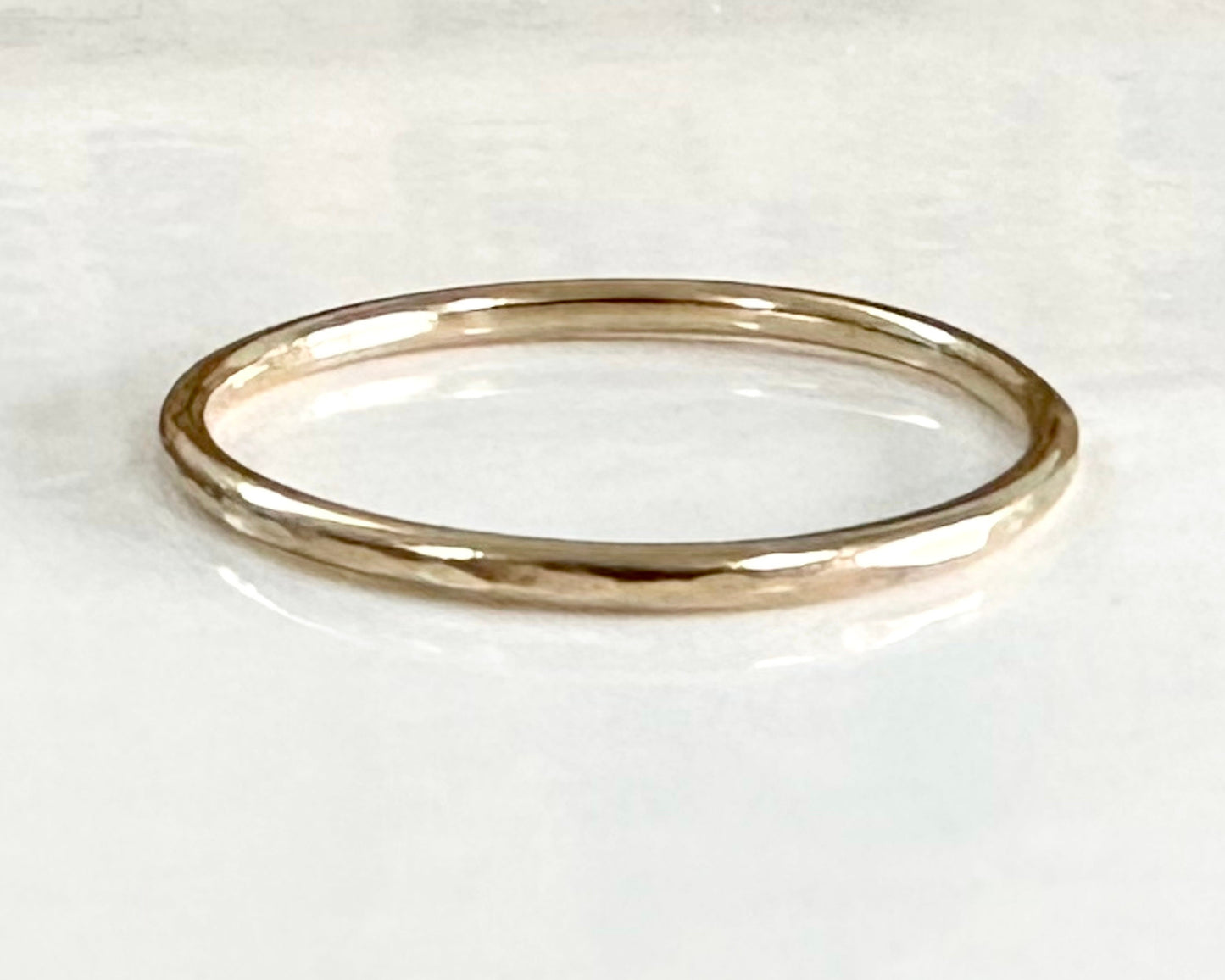Solid 9ct Gold Ring, 1.2mm, 1.5mm 1.8mm, Facet Hammered Effect Minimalist Ring, Hallmarked Handmade Gold Stackable Ring, Custom Wedding Band