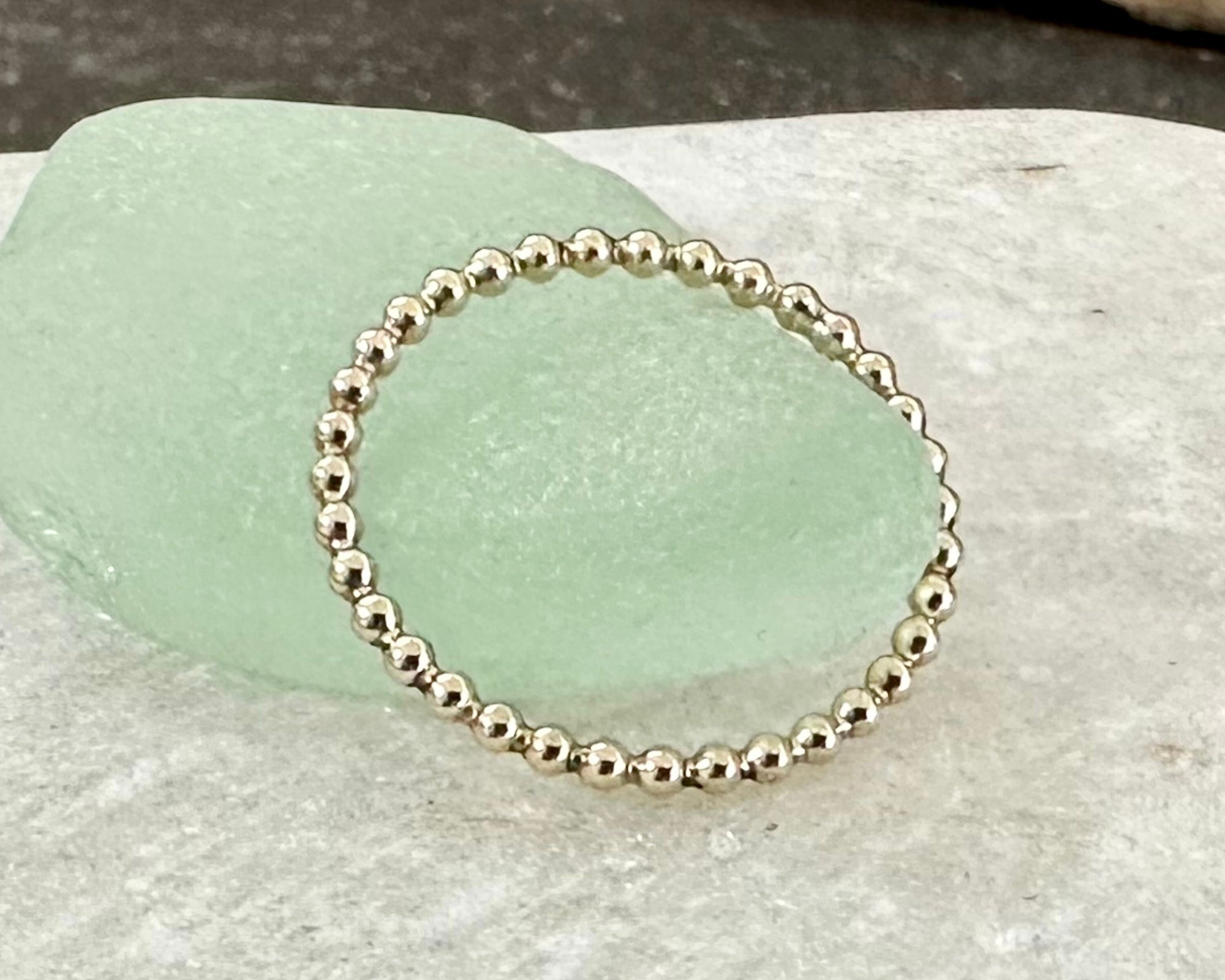 Solid 9ct Gold Ring, 1.5mm, 2mm, Gold Bubble Ring, Minimalist Ring Band, Hadmade Gold Stackable Ring, Bead Ring, Eternity Band