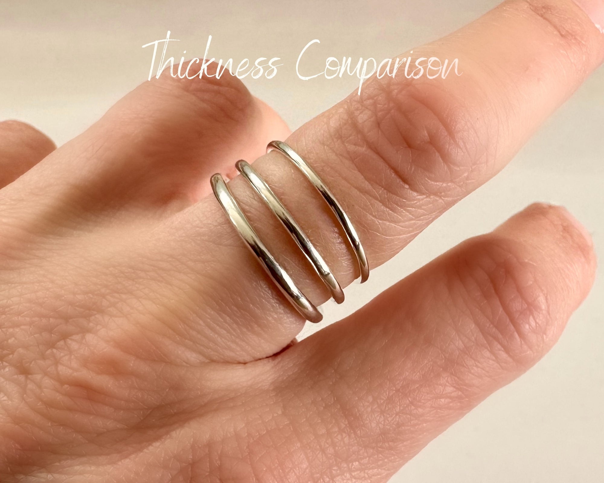 925 Sterling Silver Ring, 1.2mm, 1.5mm, 1.8mm, Ripple Hammered Effect Minimalist Ring Band, Handmade Stacking Ring, Skinny Thumb Ring