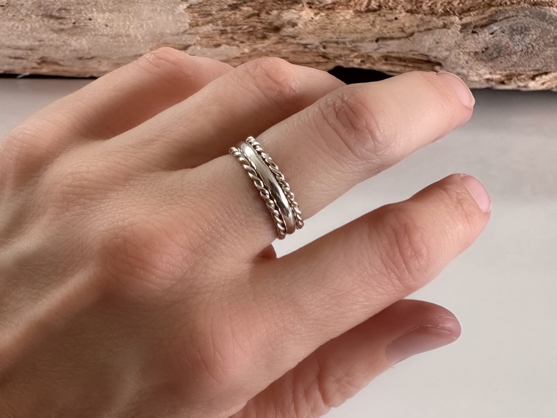 925 Sterling Silver Smooth and Shiny D Shaped Ring, Plain Minimalist Ring Band, Handmade Stacking Ring, Thumb Ring, Wedding Ring