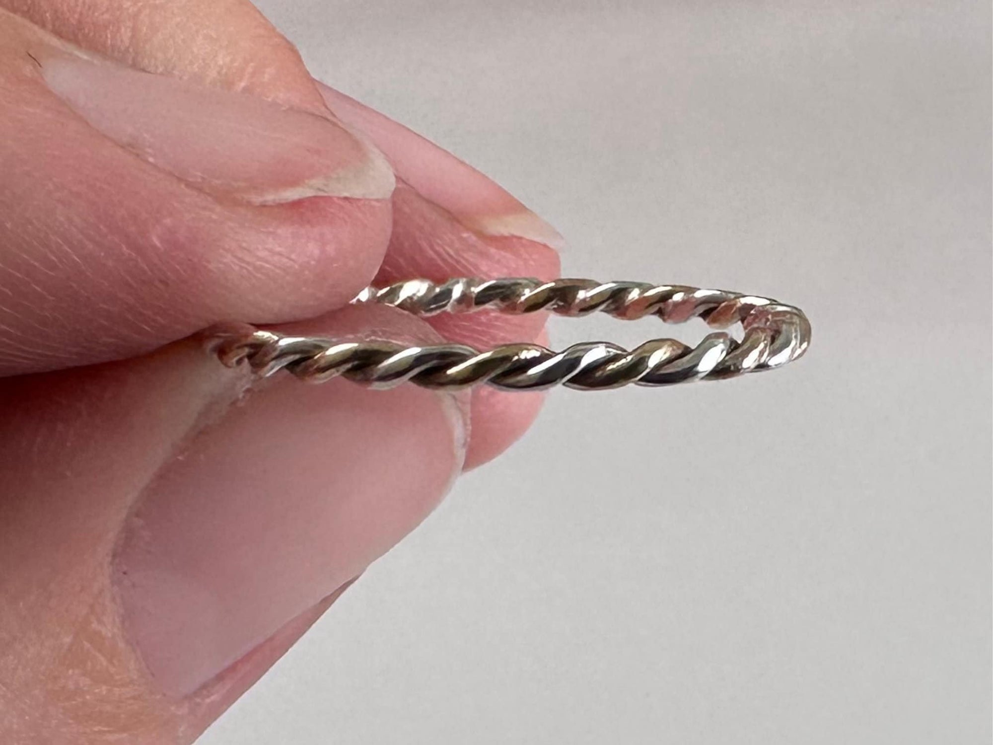 Solid 9ct Gold and Sterling Silver Ring, Mixed Metal Rope Ring, Twisted Ring, Handmade Precious Metal Stacking Ring.